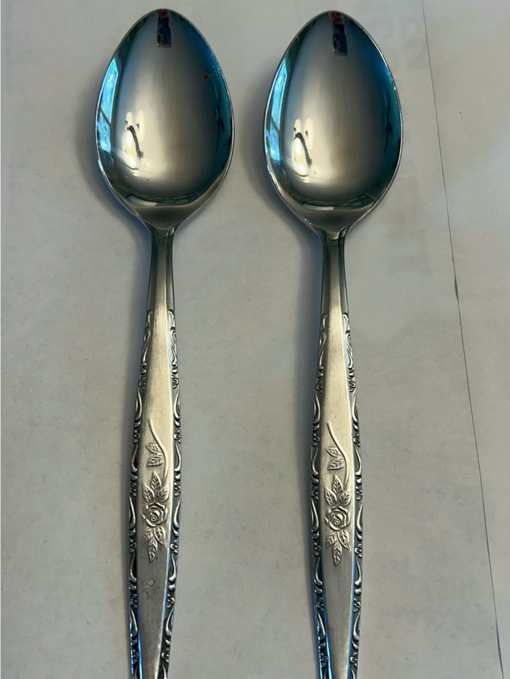 Vintage Stylecraft T&N SYF2 Single Rose Pattern Teaspoons-Japan (Set of 2)